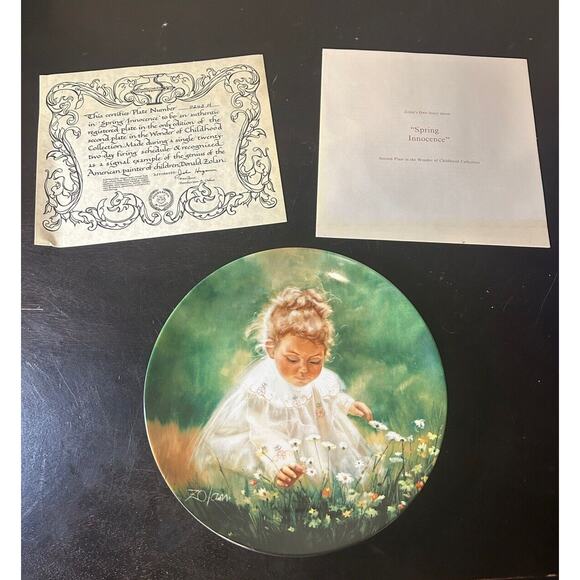 Donald Zolan "Spring Innocence" Wonder of Childhood Collection Plate - Picture 2 of 3